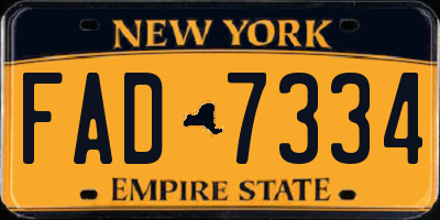 NY license plate FAD7334