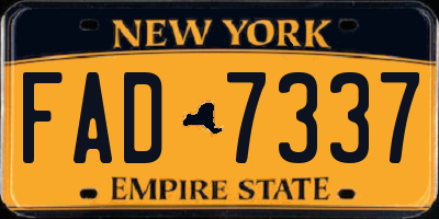 NY license plate FAD7337