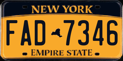 NY license plate FAD7346