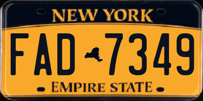 NY license plate FAD7349