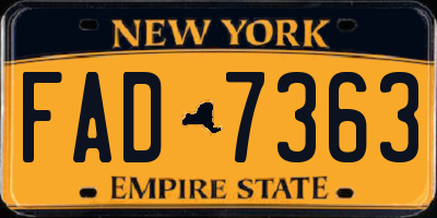 NY license plate FAD7363