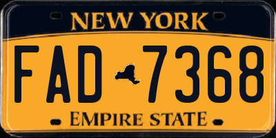 NY license plate FAD7368