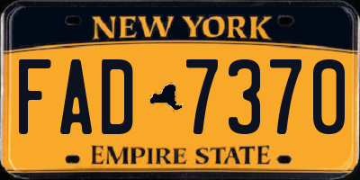 NY license plate FAD7370