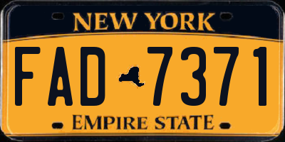 NY license plate FAD7371