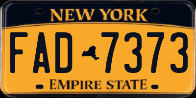 NY license plate FAD7373