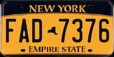 NY license plate FAD7376