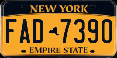 NY license plate FAD7390