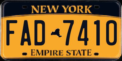 NY license plate FAD7410