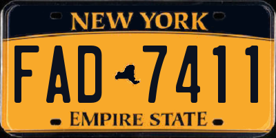 NY license plate FAD7411