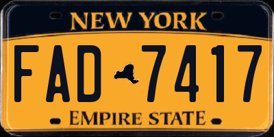 NY license plate FAD7417