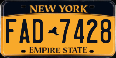NY license plate FAD7428