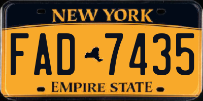 NY license plate FAD7435