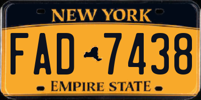 NY license plate FAD7438