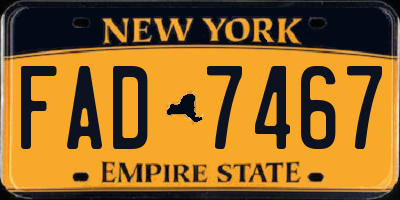 NY license plate FAD7467