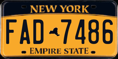 NY license plate FAD7486