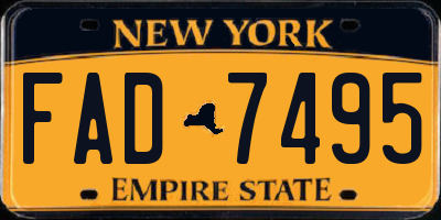 NY license plate FAD7495