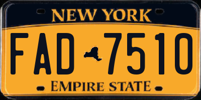 NY license plate FAD7510