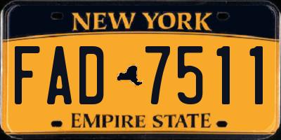 NY license plate FAD7511