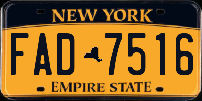 NY license plate FAD7516