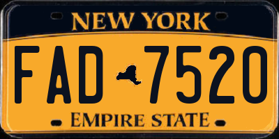 NY license plate FAD7520