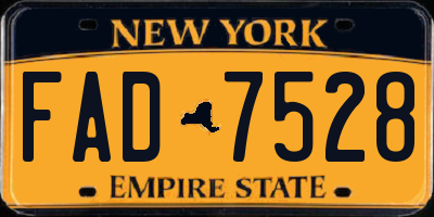 NY license plate FAD7528