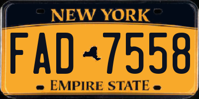 NY license plate FAD7558
