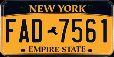 NY license plate FAD7561