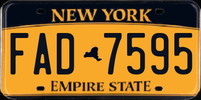 NY license plate FAD7595