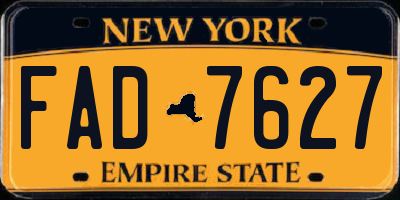 NY license plate FAD7627