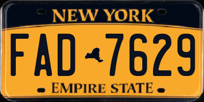 NY license plate FAD7629