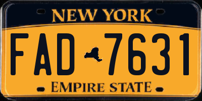 NY license plate FAD7631