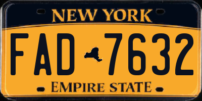 NY license plate FAD7632
