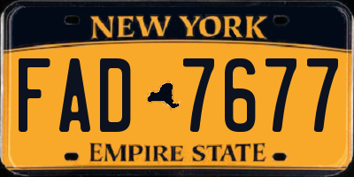 NY license plate FAD7677