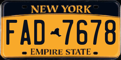 NY license plate FAD7678