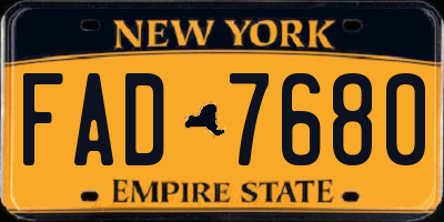 NY license plate FAD7680
