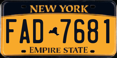 NY license plate FAD7681