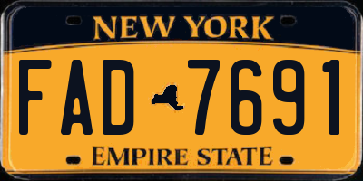 NY license plate FAD7691