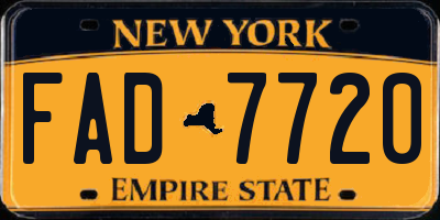 NY license plate FAD7720