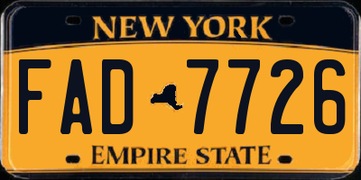 NY license plate FAD7726