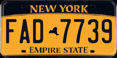 NY license plate FAD7739