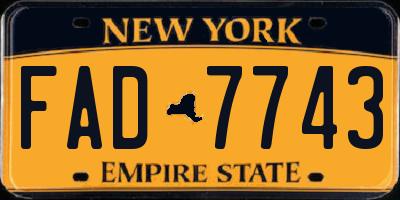 NY license plate FAD7743