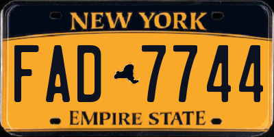 NY license plate FAD7744