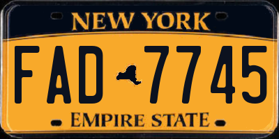 NY license plate FAD7745