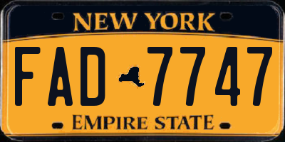NY license plate FAD7747