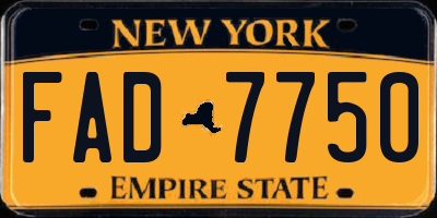 NY license plate FAD7750
