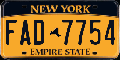 NY license plate FAD7754