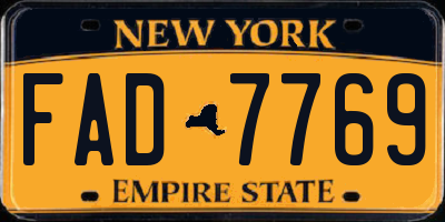 NY license plate FAD7769