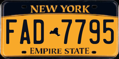NY license plate FAD7795