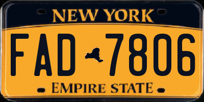 NY license plate FAD7806