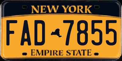 NY license plate FAD7855